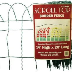 Enchanted Garden™ 1'2"H X 20'W Scroll Top Steel Green Garden Border Fence -The Thrive Yard Sales 1713228