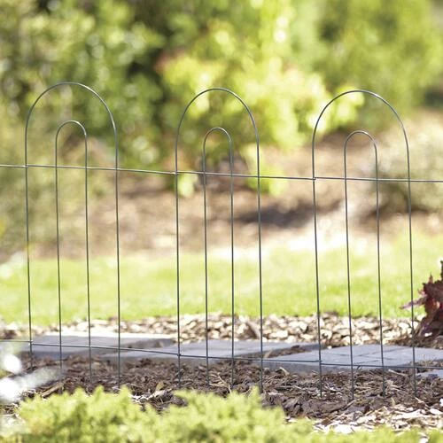 Enchanted Garden™ 2'8"H X 8'W Arched Top Steel Green Garden Border Fence 4 Enchanted Garden™ 2'8"H X 8'W Arched Top Steel Green Garden Border Fence - Image 2