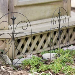 Enchanted Garden™ 1'6"H X 8'W Romantic Steel Black Garden Border Fence