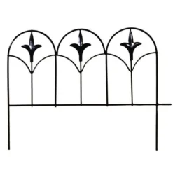 Enchanted Garden™ 11"H X 15"W Finial Steel Black Garden Border Fence