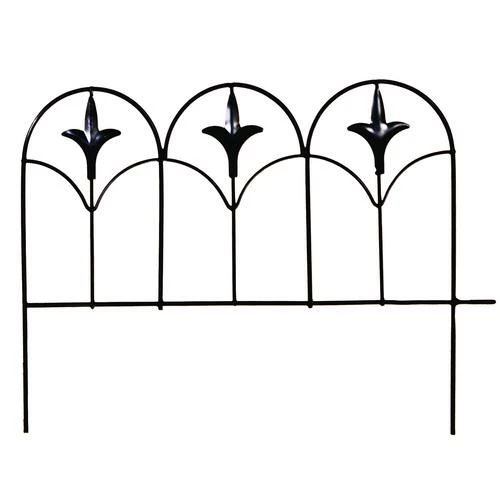 Enchanted Garden™ 11"H X 15"W Finial Steel Black Garden Border Fence 3 Enchanted Garden™ 11"H X 15"W Finial Steel Black Garden Border Fence