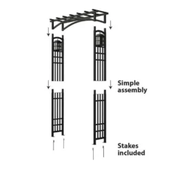 Enchanted Garden 52"W X 78"H Black Mission Arbor -The Thrive Yard Sales 1713414 2