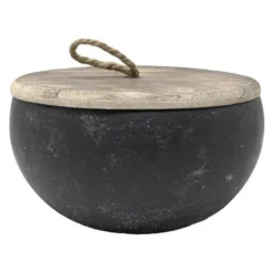 Enchanted Garden™ 18.9 Oz. Round Concrete Citronella Candle - Assorted Colors -The Thrive Yard Sales 202076CE Black CMYK