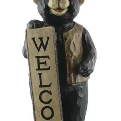 Enchanted Garden™ 40" Standing Bear Statue With Welcome Sign