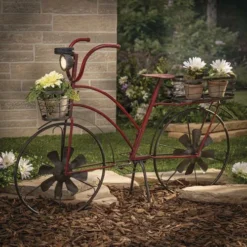 Enchanted Garden™ 37" LED Solar Metal Antique Bicycle Plant Stand -The Thrive Yard Sales 2188490MND glam