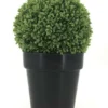 Enchanted Garden™ 14.5" Artificial Boxwood Topiary Ball With Black Pot