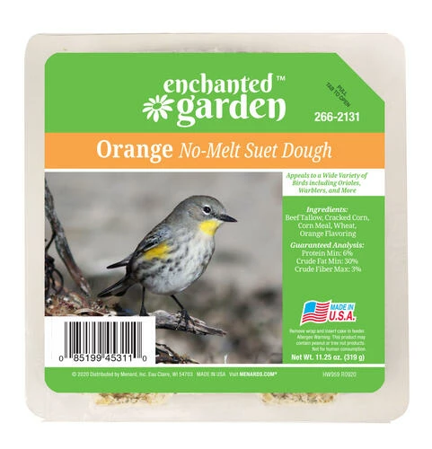 Enchanted Garden™ Orange No-Melt Bird Suet Dough - 11.25 Oz 3 Enchanted Garden™ Orange No-Melt Bird Suet Dough - 11.25 Oz