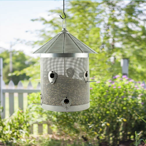 Enchanted Garden® Rustic Farmhouse Galvanized Silo Bird Feeder 4 Enchanted Garden® Rustic Farmhouse Galvanized Silo Bird Feeder - Image 2