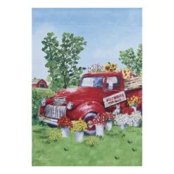 Enchanted Garden™ 12.5" X 18" Garden Flag - Assorted Styles -The Thrive Yard Sales 2723272 Red Flower Truck GARDEN flag