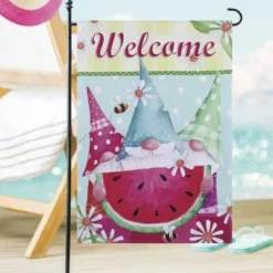 Enchanted Garden™ 12.5" X 18" Garden Flag - Assorted Styles -The Thrive Yard Sales 2723272 Watermelon Gnomes GARDEN flag scenic
