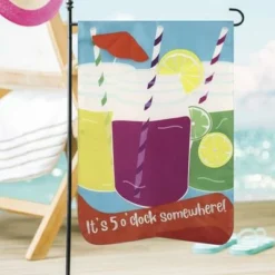 Enchanted Garden™ 12.5" X 18" Applique Flag - Assorted Styles -The Thrive Yard Sales 2723273 5 OClock Mason Jar Drinks APPLIQUE flag scenic