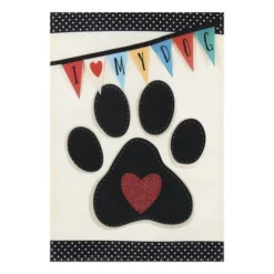 Enchanted Garden™ 12.5" X 18" Applique Flag - Assorted Styles -The Thrive Yard Sales 2723273 I Love My Dog Garden applique flag