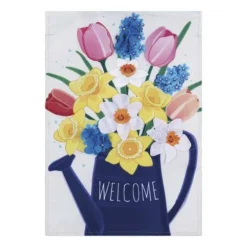 Enchanted Garden™ 12.5" X 18" Applique Flag - Assorted Styles -The Thrive Yard Sales 2723273 Spring Flower Watering Can APPLIQUE flag