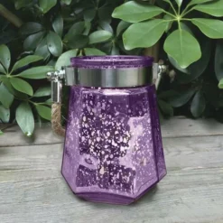 Enchanted Garden™ 5" Glass Flameless Candle Lantern - Assorted Styles -The Thrive Yard Sales 277 4178 P SC Purple