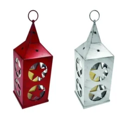 Enchanted Garden™ 17" Metal Cut Out Flameless Candle LED Lantern - Assorted Colors