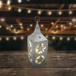 Enchanted Garden™ 17" Metal Cut Out Flameless Candle LED Lantern - Assorted Colors -The Thrive Yard Sales 277 5111 Lifestyle2