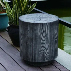 Enchanted Garden™ 17" Round Dark Wood Garden Stool -The Thrive Yard Sales 277 5191 P SC