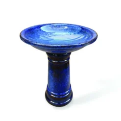 Enchanted Garden™ 17" Ceramic Bird Bath - Assorted Colors -The Thrive Yard Sales 277 5261 Blue