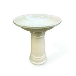 Enchanted Garden™ 17" Ceramic Bird Bath - Assorted Colors -The Thrive Yard Sales 277 5261 Cream