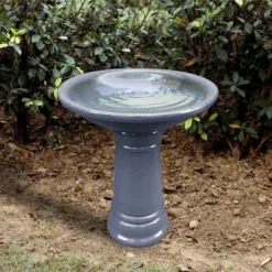 Enchanted Garden™ 17" Ceramic Bird Bath - Assorted Colors -The Thrive Yard Sales 277 5261 Grey SC
