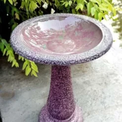 Enchanted Garden™ 17.7" Resin Bird Bath - Assorted Colors -The Thrive Yard Sales 277 5586 BBRED SV 1800