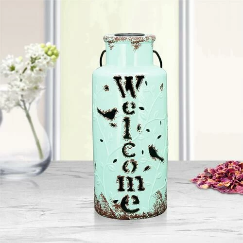 Enchanted Garden™ 19.5" Ceramic Solar Lantern 4 Enchanted Garden™ 19.5" Ceramic Solar Lantern - Image 2