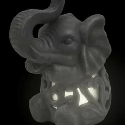 Enchanted Garden™ 9.4" Ceramic Elephant LED Lantern -The Thrive Yard Sales 277 5592 2