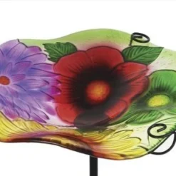 Enchanted Garden™ 11" Glass Floral Bird Bath -The Thrive Yard Sales 277 5671 05 1800px