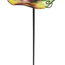 Enchanted Garden™ 11" Glass Floral Bird Bath