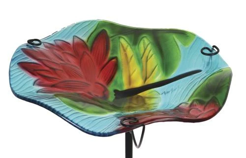 Enchanted Garden™ 11" Glass Dragonfly Bird Bath 7 Enchanted Garden™ 11" Glass Dragonfly Bird Bath - Image 5
