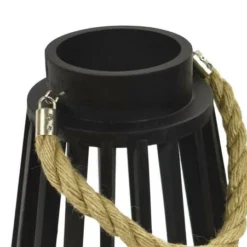 Enchanted Garden™ 13.5" Black Wooden LED Lantern -The Thrive Yard Sales 277 5817 05