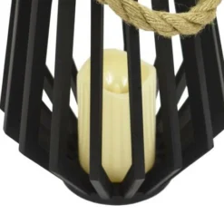 Enchanted Garden™ 13.5" Black Wooden LED Lantern -The Thrive Yard Sales 277 5817 06