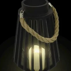 Enchanted Garden™ 13.5" Black Wooden LED Lantern -The Thrive Yard Sales 277 5817 lit