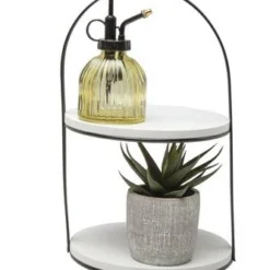 Enchanted Garden™ White 2-Tier Mini Tray -The Thrive Yard Sales 277 6155 6156 2tiertraywithitems03 InStore 3700px