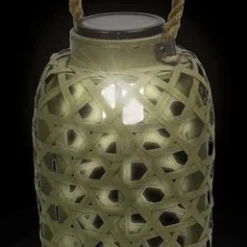Enchanted Garden™ 12" Bamboo Solar LED Lantern - Assorted Colors -The Thrive Yard Sales 2773853 Lit 02 2400px