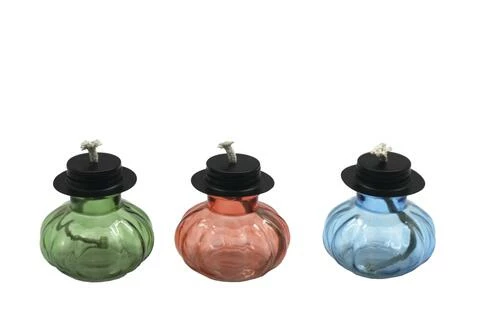 Enchanted Garden™ 4" Glass Tabletop Patio Torch - Assorted Colors 3 Enchanted Garden™ 4" Glass Tabletop Patio Torch - Assorted Colors