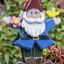 Enchanted Garden™ 27" Wood Gnome With Flower 16 Enchanted Garden™ 27" Wood Gnome With Flower -The Thrive Yard Sales 2774304 S