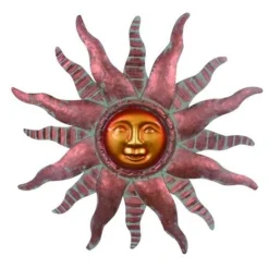 Enchanted Garden™ 24.4" Metal Sun Outdoor Wall Art - Assorted Styles 9 Enchanted Garden™ 24.4" Metal Sun Outdoor Wall Art - Assorted Styles -The Thrive Yard Sales 2774343C