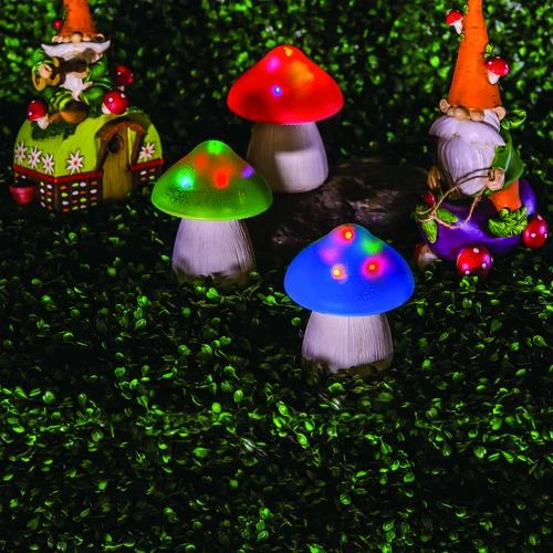 Enchanted Garden™ Solar Mushroom Garden Statuary - Assorted Styles 4 Enchanted Garden™ Solar Mushroom Garden Statuary - Assorted Styles - Image 2