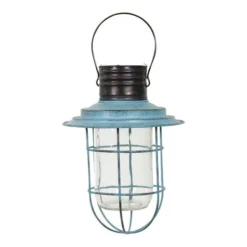 Enchanted Garden™ 14" Metal & Glass Solar LED Lantern - Assorted Colors -The Thrive Yard Sales 2774483 13358 blu 1800px