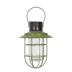Enchanted Garden™ 14" Metal & Glass Solar LED Lantern - Assorted Colors -The Thrive Yard Sales 2774483 13358 green 1800px