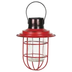 Enchanted Garden™ 14" Metal & Glass Solar LED Lantern - Assorted Colors -The Thrive Yard Sales 2774483 13358 red 1800px