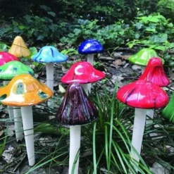 Enchanted Garden™ 8" Ceramic Mushroom Garden Stake - Assorted Styles -The Thrive Yard Sales 2774549
