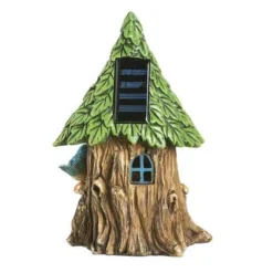 Enchanted Garden™ 9.8" Polystone Lighted Fairy House Statue - Assorted Styles -The Thrive Yard Sales 2774601 ZMN2SPA4349 GreenBk 1800px