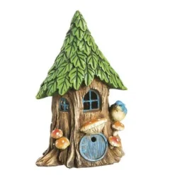 Enchanted Garden™ 9.8" Polystone Lighted Fairy House Statue - Assorted Styles -The Thrive Yard Sales 2774601 ZMN2SPA4349 Green 1800px