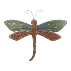 Enchanted Garden™ 18.9" Wood Dragonfly Outdoor Wall Art