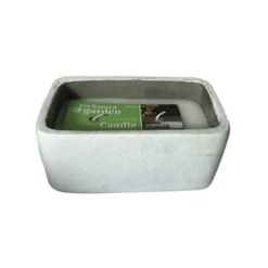 Enchanted Garden™ 16 Oz. Square Concrete Citronella Candle - Assorted Colors -The Thrive Yard Sales 2775217 White pkg 2021 CMYK