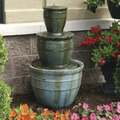 Enchanted Garden™ 34.5" Tiered Carlotta Outdoor Water Fountain