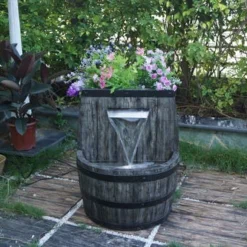 Enchanted Garden™ 23.5" Tiered Whiskey Barrel Outdoor Water Fountain -The Thrive Yard Sales 2775238 P SC