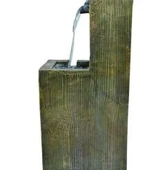 Enchanted Garden™ 35.8" Tiered Wood Block Outdoor Water Fountain -The Thrive Yard Sales 2775240 P LS V2